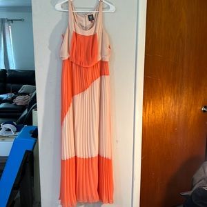 Vince Camuto Coral and Cream Maxi Dress